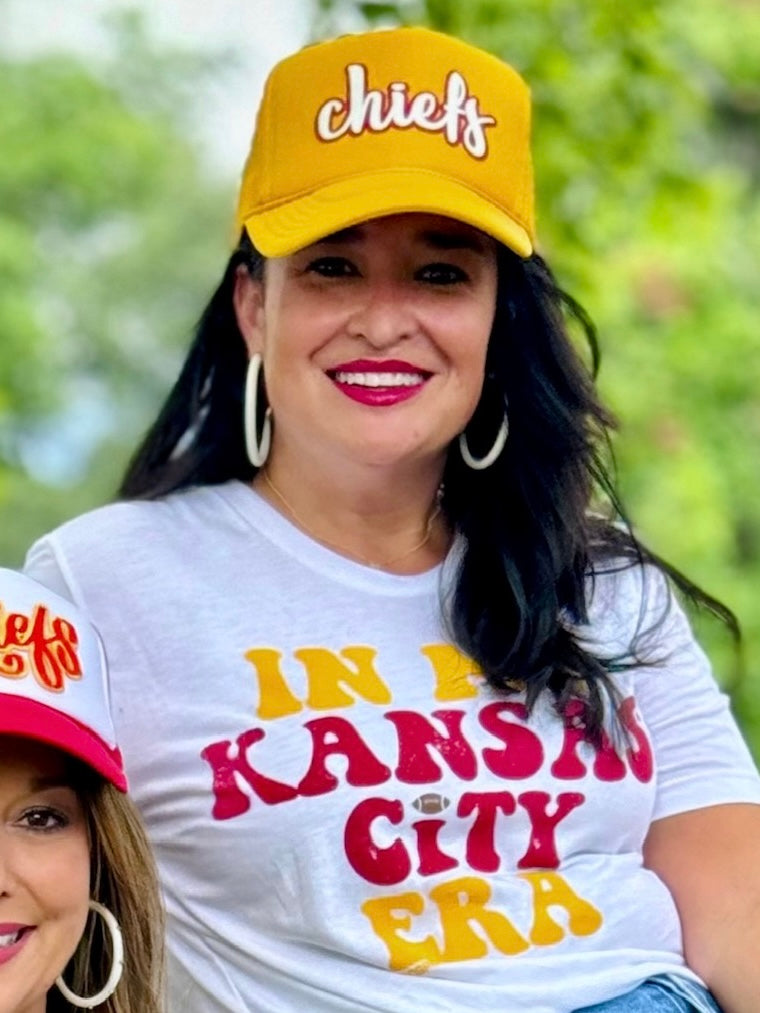 Chiefs Script Puff Ink Trucker Cap by Randi Mahomes