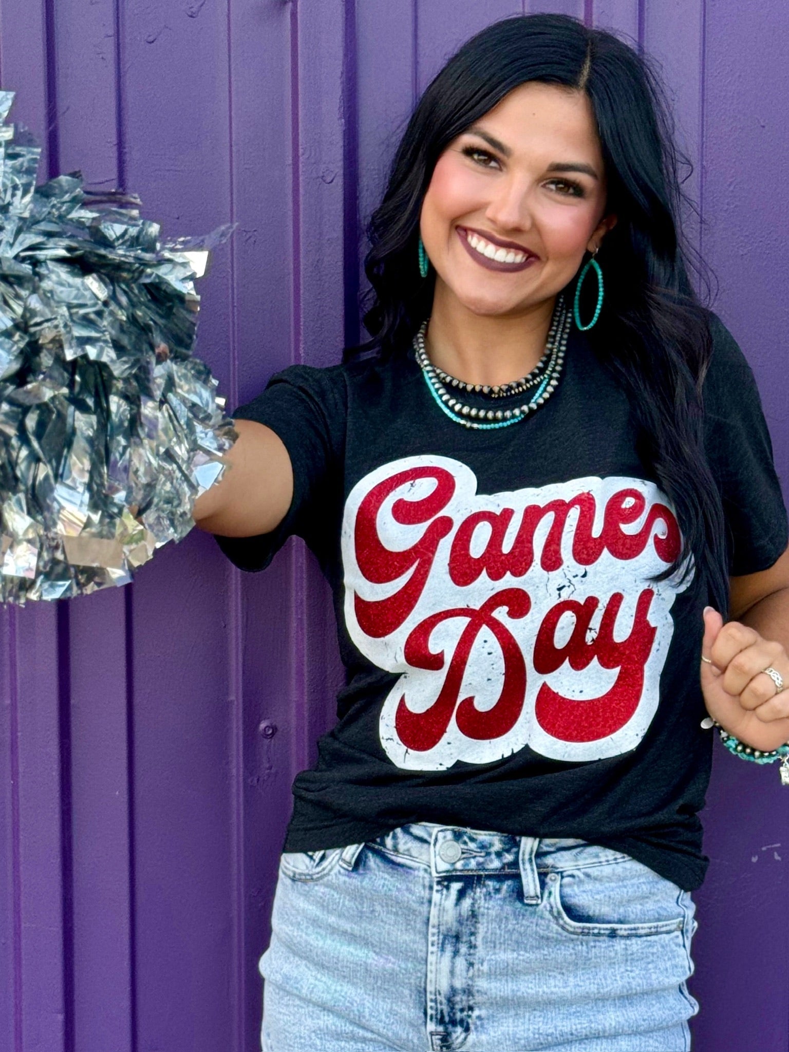 Sync Logic - Big Game Day Retro Glitter Tee