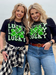 Lucky Repeat in Green & White Tee & Sweatshirt