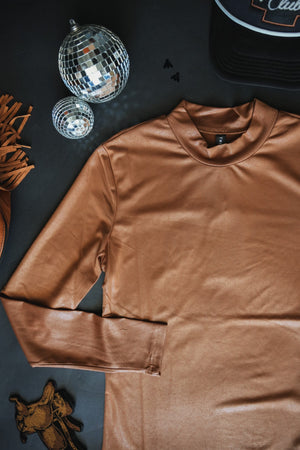 LEDDY LEATHER L/S *SADDLE [RESTOCKED!]